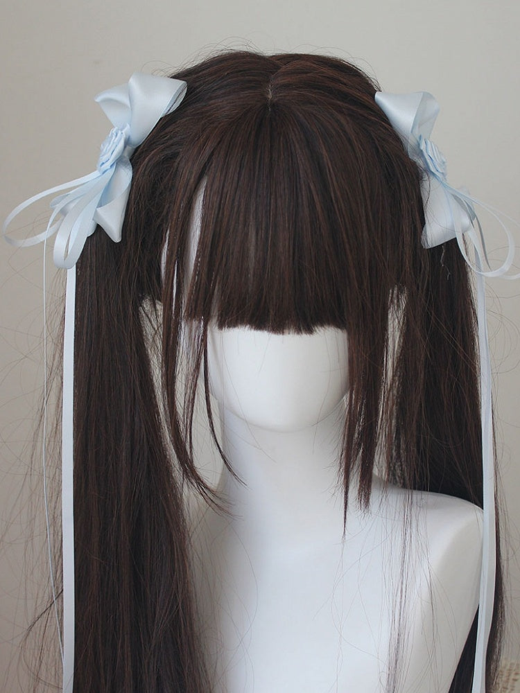 Bowknot Details Roses Design Hair Clips