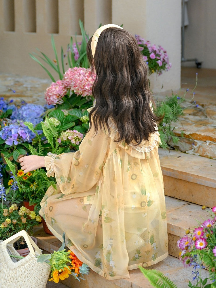 Sonnenblumen-Überwurf mit Kapuze, Urlaubsdruck