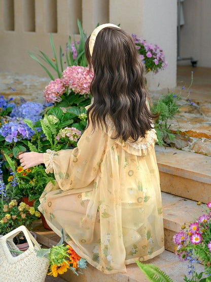 Sonnenblumen-Überwurf mit Kapuze, Urlaubsdruck