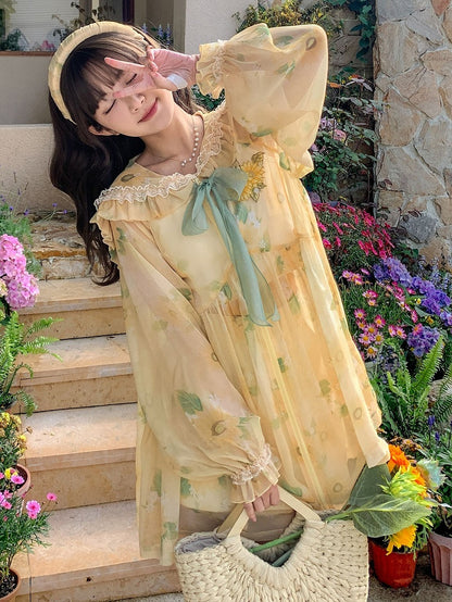 Sonnenblumen-Überwurf mit Kapuze, Urlaubsdruck