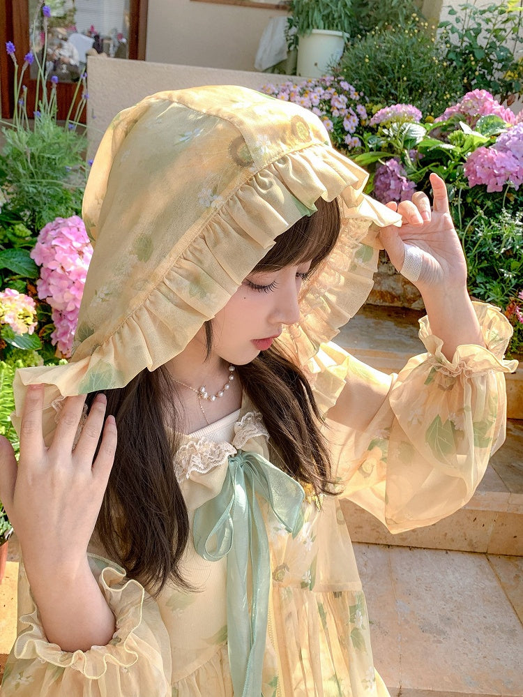 Sonnenblumen-Überwurf mit Kapuze, Urlaubsdruck