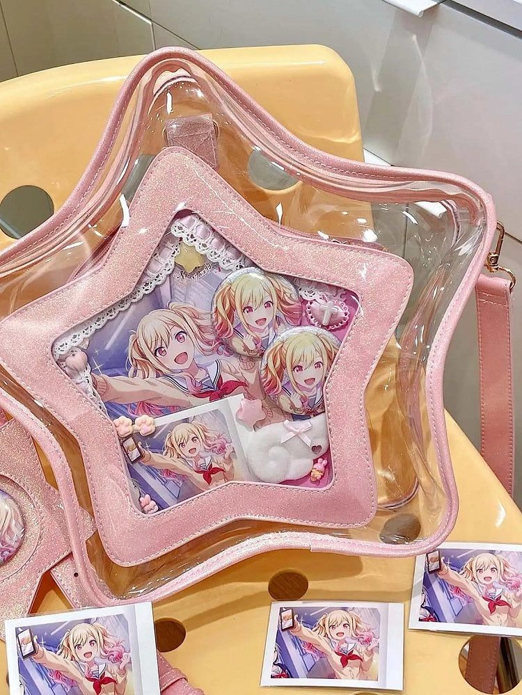 Pink Charm Detachable Bag Set PU Star-shaped Badge Ita with