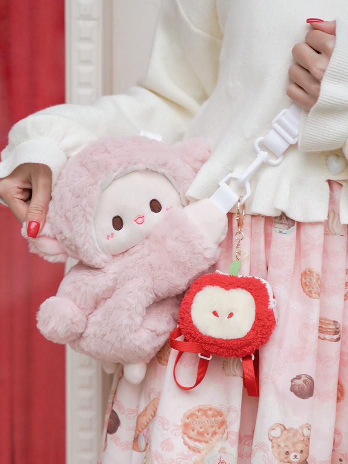 Purse Adorable Apple-Shaped Chain Key Plushie Coin