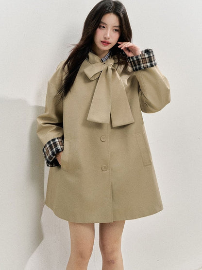 Trench Khaki Vintage Bow and Colo with Coat Big