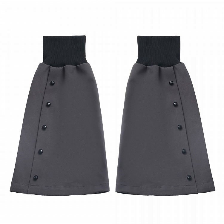 Ausgestellte Beinwärmer Grau Knopfleiste 49CM Elastische Bündchen