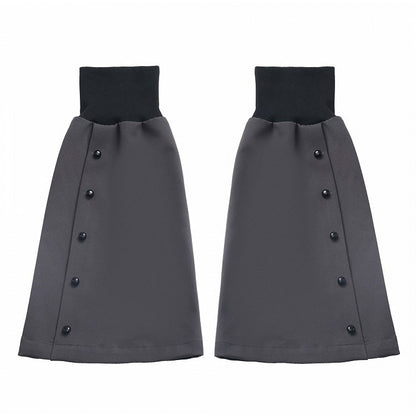 Ausgestellte Beinwärmer Grau Knopfleiste 49CM Elastische Bündchen