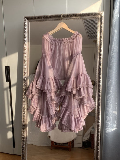 7-Color Cascading Ruffle Bell Sleeve Lolita Top - Starry Messenger