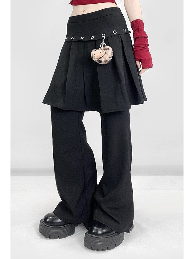 Flare Plissee Glamorous Bittersweet Silhouette Hose Schwarz Mit