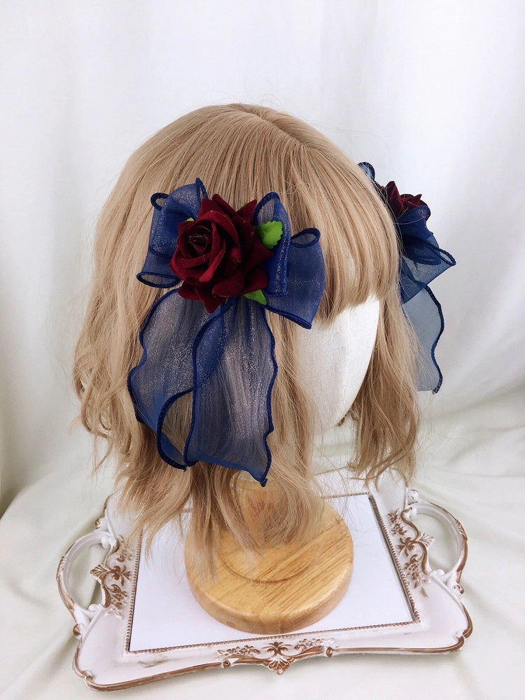 Hair (Set of Rose Bow Clips 2 Sheer