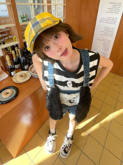 Blue Plush Puppy Denim Overalls