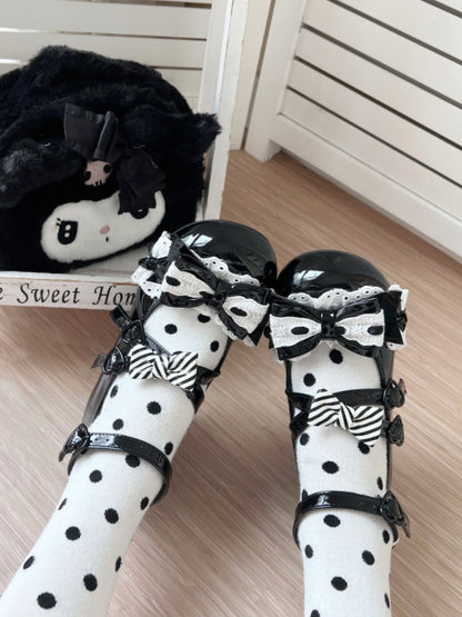 Janes - Crisscross with Mary Lolita PU Sweet Design Black