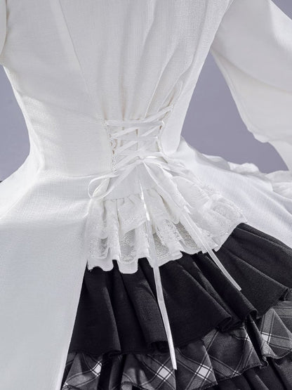 Yosuga no Sora Kasugano Sora Weißes Hemd und schwarzer Rock Lolita-Stil Cosplay-Kostüm