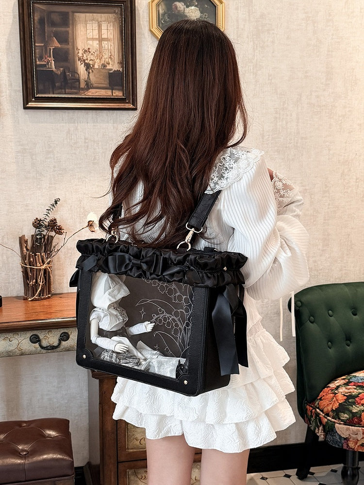 Large Transparent Window Bag with Side Zip in Multiple Colors - Green Gable