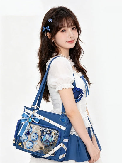 Blue Game-inspired Kawaii Crossbody Ita Bag with Charm - thejunco