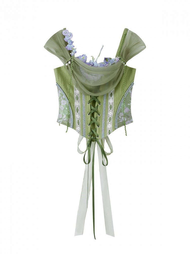 Dreamy Princess Green Forest Fishbone Top - Zao Jing Ji