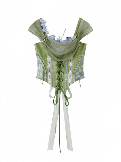 Dreamy Princess Green Forest Fishbone Top - Zao Jing Ji