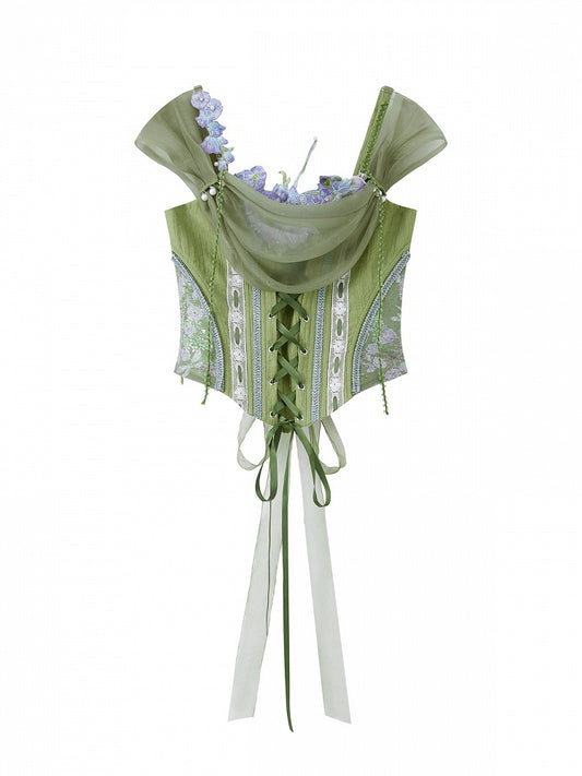 Dreamy Princess Green Forest Fishbone Top - Zao Jing Ji