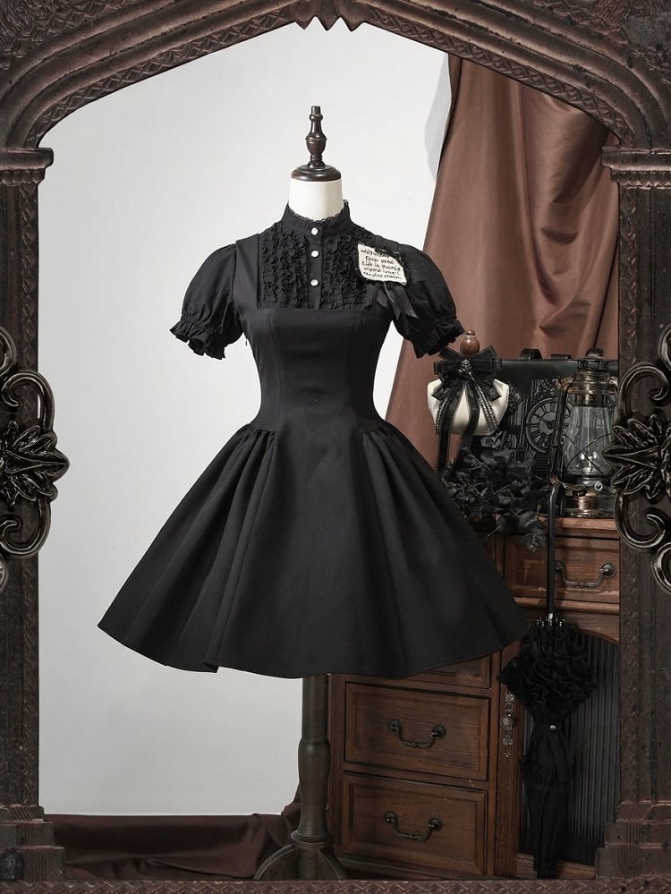 Lolita Black Square JSK Short Neckline Dress