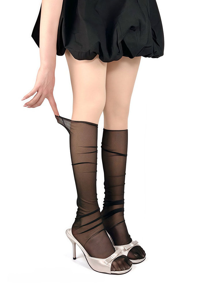 4 Socks Breathable Calf Colors Loose Mesh