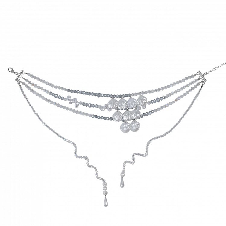 レイヤードペンダント シェルフェアリービーズネックレス シーケイ