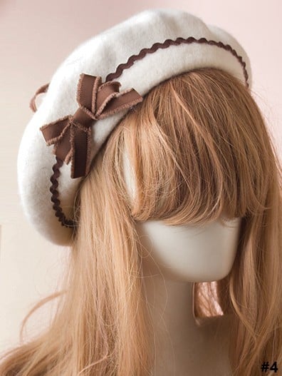Sweet 7 Bowknot Color Beret Lolita Options