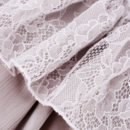 Grey Lace-Tiered Ruffle Skirt with Integrated Shorts - serendipity