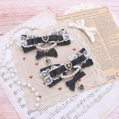 Heart Rhinestone Options 6 Chian Jirai Color Bowknot Pearl Kei Hairclip