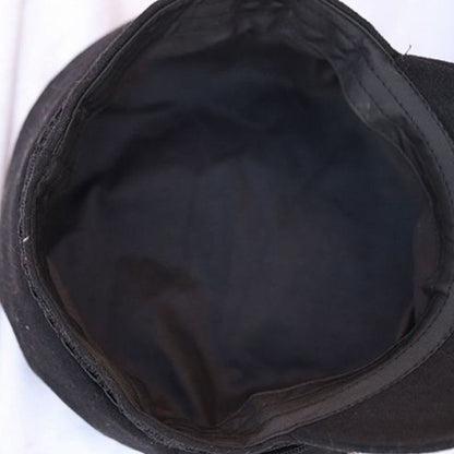 Badge Beret Military Chain Lolita Black