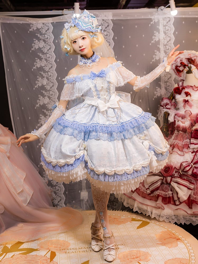 Dress Lolita Pattern Heart with Princess Blue Hime