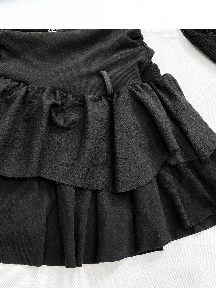 Kleid Schwarz Y2K Print Design
