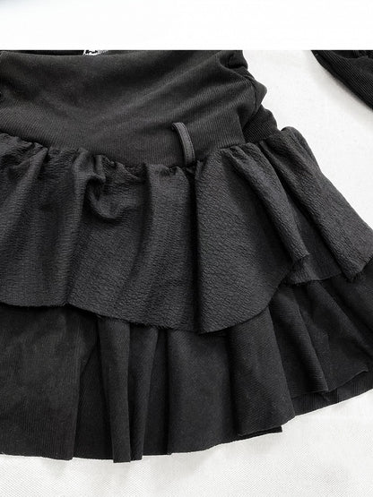 Kleid Schwarz Y2K Print Design