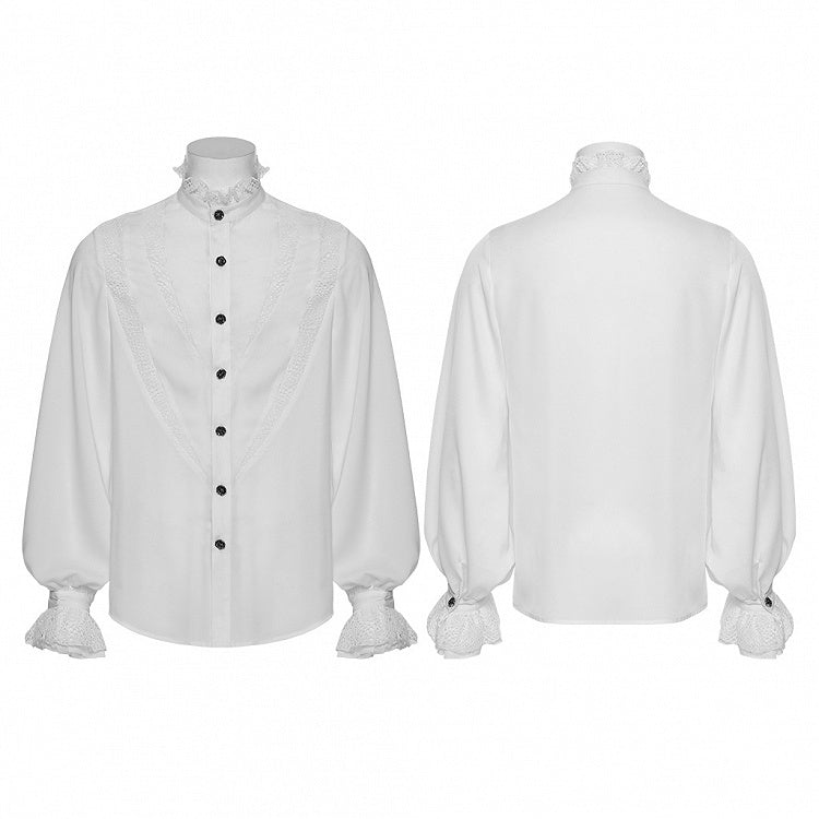 White Men's Sharp Teeth Segmentation Shirt