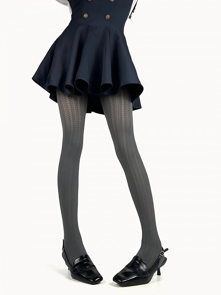 Pattern Stripe Retro Tights 5 Heart Colors