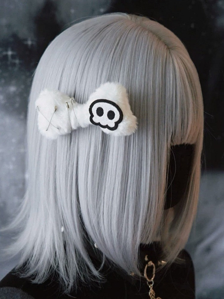 White Bone Accent Gothic Hair Clip