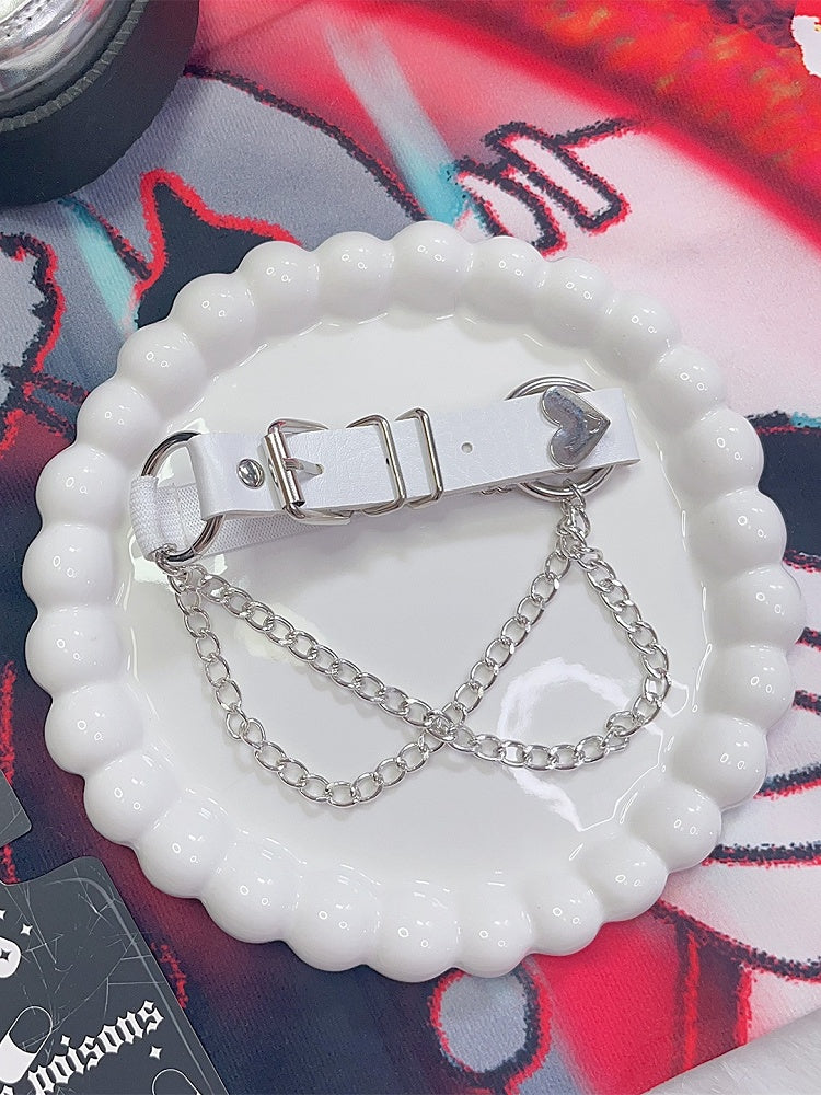 Chain Arm Ring Y2K Heart Black/White Decorated Charm