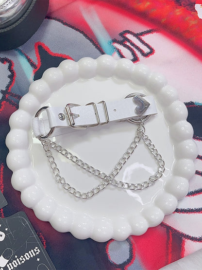 Chain Arm Ring Y2K Heart Black/White Decorated Charm