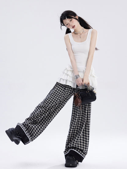 Mini-Ärmelloses Kleid Weißer Balletcore Basken-Taille Stufenrock