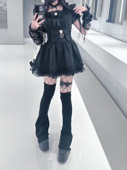 Jirai Kei Kurzarmbluse mit kostenlosem Choker