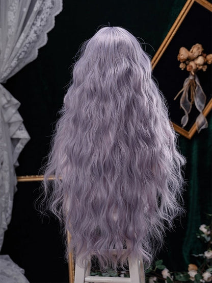Purple Wavy Curly Wig with Full Bangs 87cm - Alice Garden