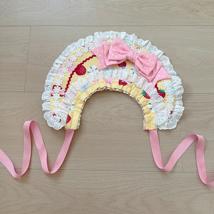 Süße Motorhaube Weiß Lolita Pink Cremegelb /