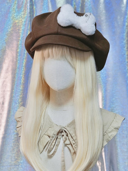 Black/Khaki/Brown Hat Beret Bone Design