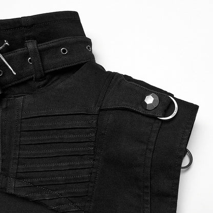 Ultra Vest Short Black Punk Men's Denim