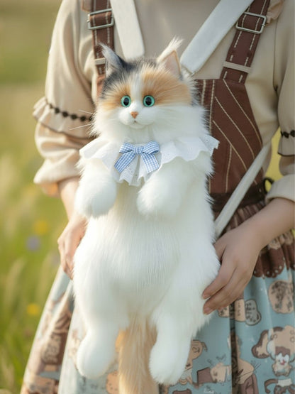 Large Plush Size - Cute Bag Realistic Cat Backpack/Crossbody