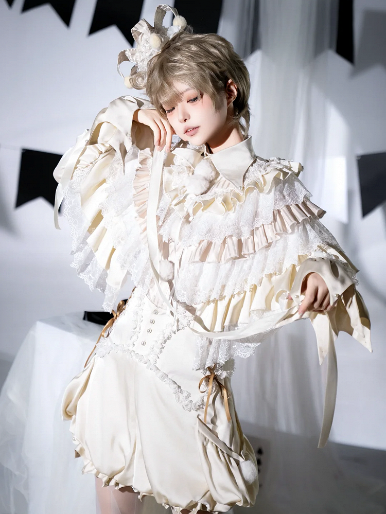 Collar Apricot Lolita Ouji Clown Outfit Circus Vibes Pointed -