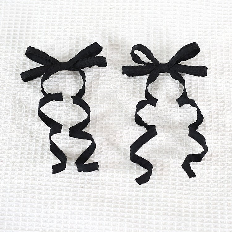 Lolita Pair Sweet Colors Hairclips Ribbon A Bowknot Cute 15 And Curly of