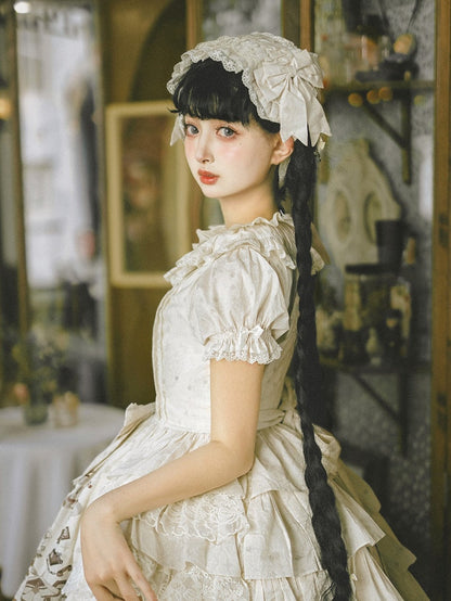 Dotted Lace Hairband with Bow for Sweet Lolita - NnSTAR