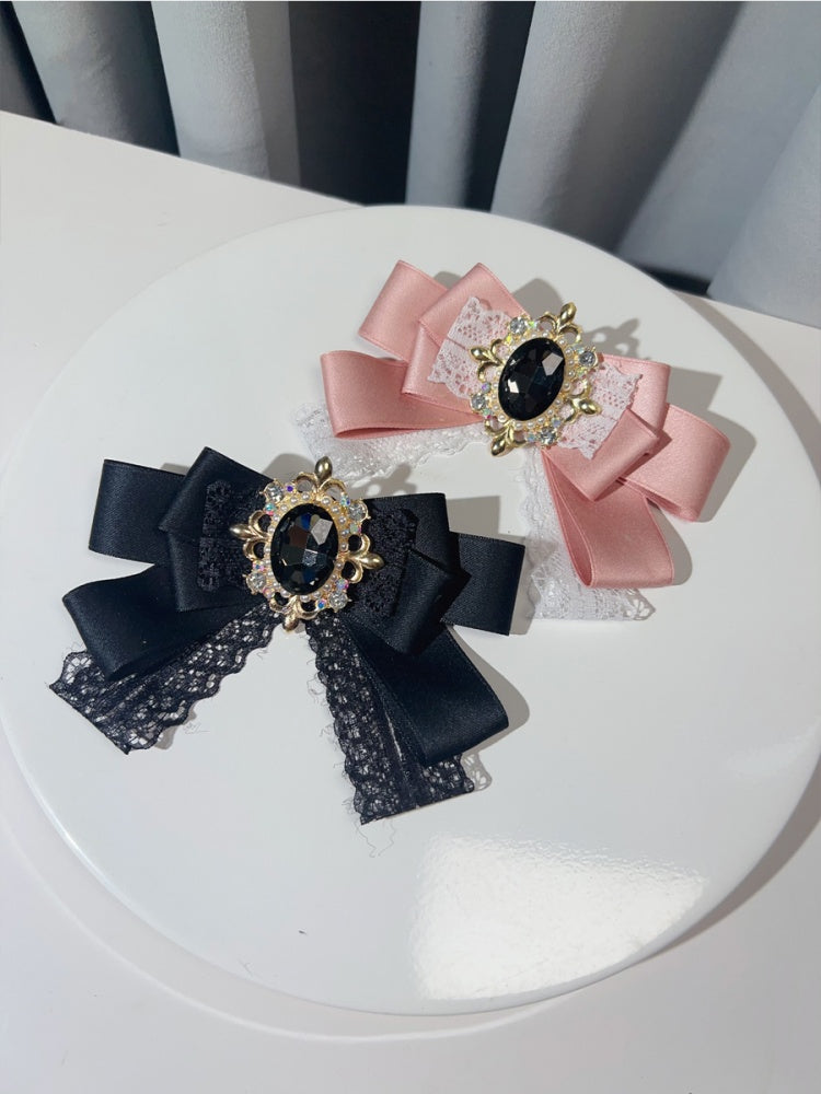 プレッピーなラインストーンの蝶ネクタイ