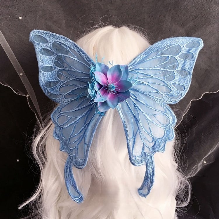 Decorated Option Large Hairclip Butterfly 3 Floral