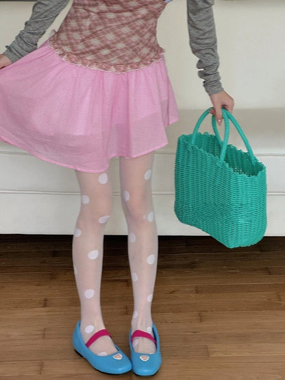 Oversized Pantyhose Polka Style) Dot (Retro Bold Sheer