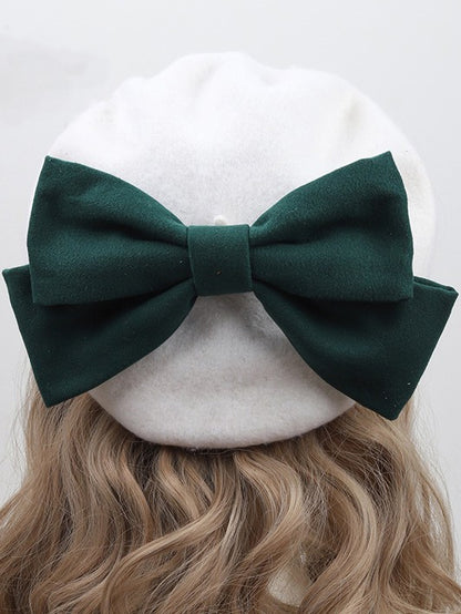 Lolita With Detachable White 10 Color Beret Options Bowknot